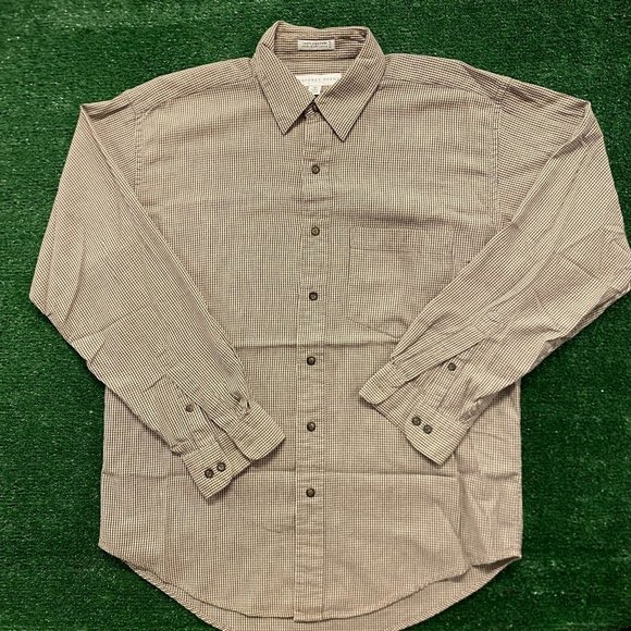 Geoffrey Beene Shirts Micro Plaid Check Vintage Casual Button Up Shirt Poshmark